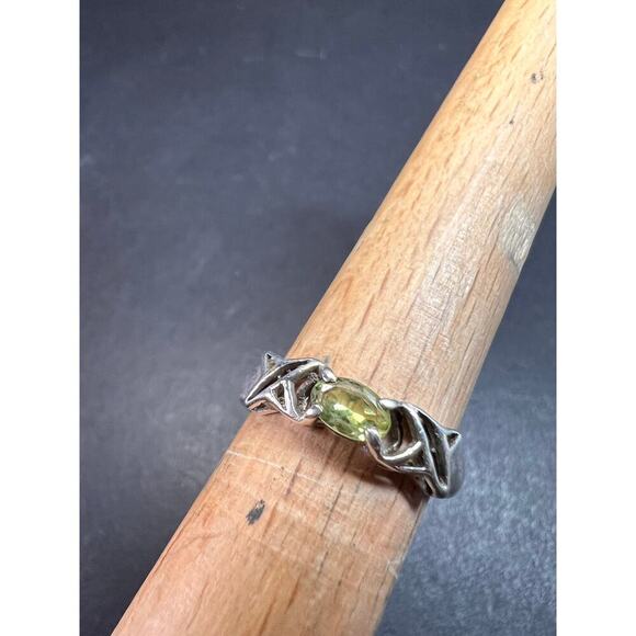 Vintage Helen Andrews peridot hugs and kisses Sterling silver ring size 6.5 - Picture 10 of 15